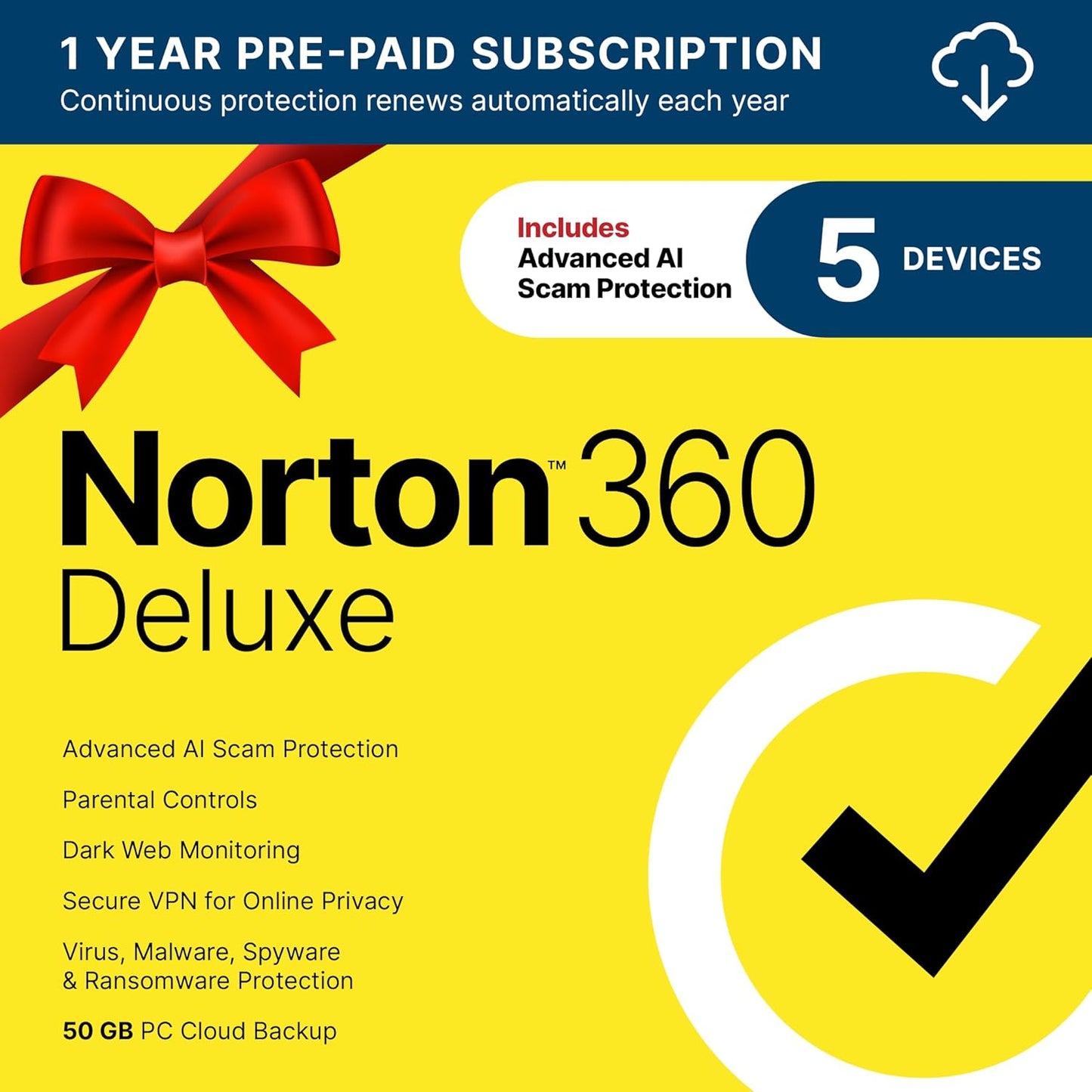 Norton 360 Deluxe – 1-Year License (5 Devices) – Digital Activation